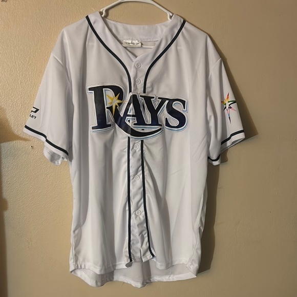 Rays Baseball Jersey XL – White with Blue/Black, Chevrolet Sponsor - Picture 1 of 5